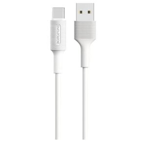 Кабель Borofone BX1, Type-C - USB, 3 А, 1 м, PVC оплётка, белый