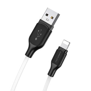 Кабель Borofone BX42, Lightning - USB, 2.4 А, 1 м, TPE оплётка, белый