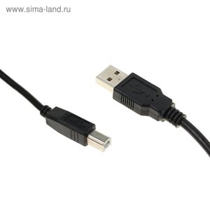 Кабель Luazon, USB A - USB B, для подключения принтера, 1.5 м, черный