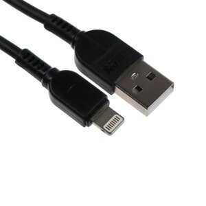 Кабель Mirex 13700-008i2BK, Lightning - USB, 2.4 А, 1 м, быстрая зарядка, черный