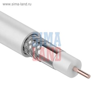 Кабель телевизионный PROconnect RG-6U, бухта 100 м, 75 Ом, CCS/Al/Al, 32%белый