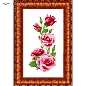 Канва с нанесённым рисунком для вышивки крестиком «Розы», размер 33x64 см