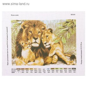 Канва схема для креста «Семья львов»