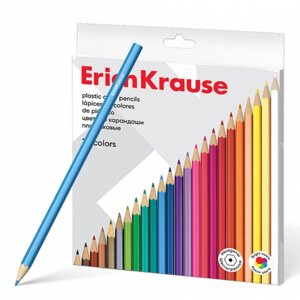 Карандаши 24 цвета ErichKrause шестигранные пластиковые с европодвесом