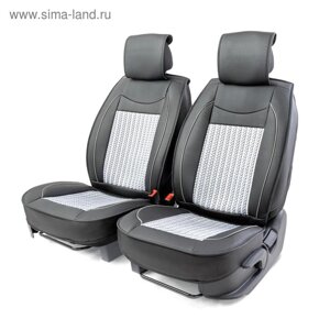 Каркасные накидки на передние сиденья Car Performance, 2 шт, экокожа, черно-серый