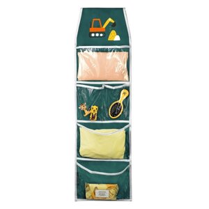 Кармашки в садик «Экскаватор», для детского шкафчика, 85х24 см, зелёный