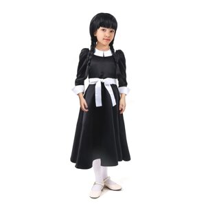 Карнавальное черное платье с белым воротником, атлас,п/э,р-р34,р134