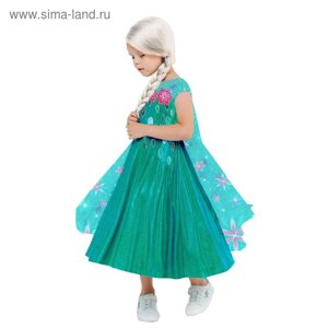 Карнавальный костюм «Эльза зеленое платье», платье с накидкой, парик, р. 26, рост 104 см