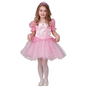 Карнавальный костюм Принцесса-малышка" розовая, платье, диадема, р. 104-52
