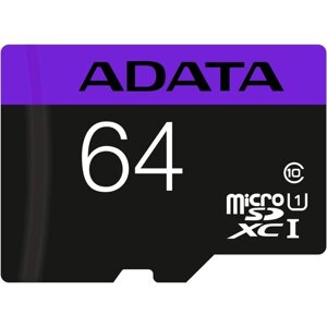 Карта памяти microsdxc A-data 64GB AUSDX64GUICL10-RA1 + adapter