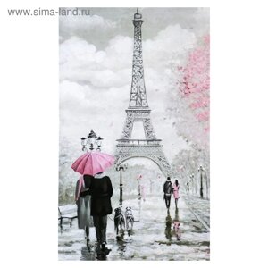Картина-холст на подрамнике "Любовь в Париже" 60х100 см МИКС