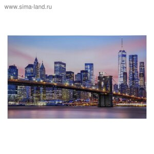 Картина на холсте "Город на рассвете" 60х100 см