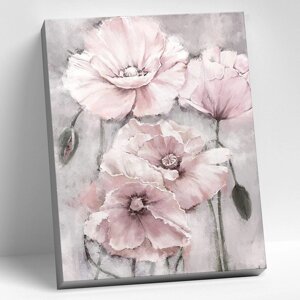 Картина по номерам 40 50 см «Розовые маки» 14 цветов