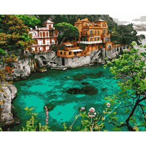 Картина по номерам холст на подрамнике 40 50 см «Рыбацкий город Италии»