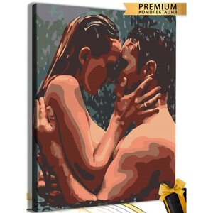 Картина по номерам «Поцелуй под дождём» холст на подрамнике, 40 50 см