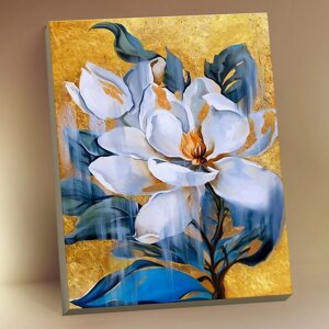 Картина по номерам с поталью «Нежная магнолия» 15 цветов, 40 50 см