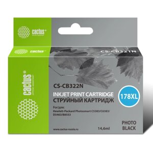 Картридж cactus CS-CB322N (CS-CB322, для HP PS B8553/C5383/C6383, 14,6 мл, цвет чёрный