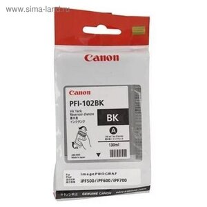 Картридж струйный Canon PFI-102 BK 0895B001 черный для Canon IP iPF500/600/700/710