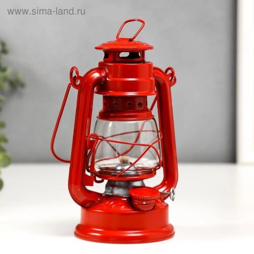 Керосиновая лампа декоративная красный 9,7х12,5х11,5 см RISALUX