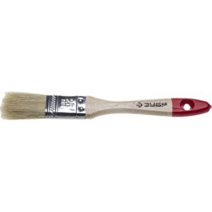 Кисть плоская ЗУБР 4-01001-025, натуральная щетина, деревянная ручка, 25мм