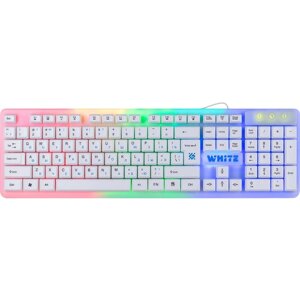 Клавиатура Defender Dark White GK-172, игровая, проводная, подсветка, 104 клавиши, USB, белая