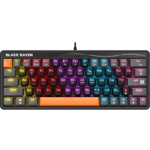 Клавиатура Defender Raven GK-417, игровая, проводная, мех, подсветка,63 клавиши, USB, черная
