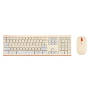 Клавиатура + мышь Acer OCC200 клав: бежевый/коричневый мышь: бежевый/коричневый USB беспровод 102943