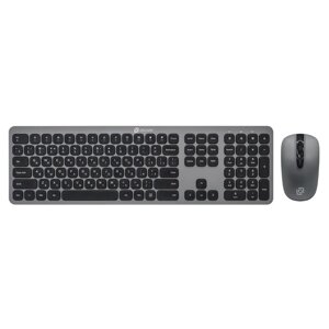 Клавиатура + мышь Оклик 300M клав: серый мышь: серый/черный USB беспроводная slim (1488402)