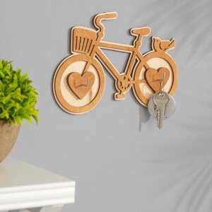 Ключница "Велосипед" , 21х14 см, цвет дуб