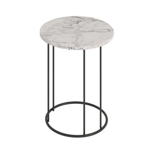 Кофейный столик «Ст127.0», 450450650 мм, цвет МДФ монте белый / металл чёрный муар