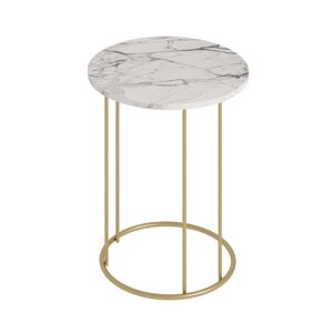 Кофейный столик «Ст127.0», 450450650 мм, цвет МДФ монте белый / металл металлик золотой