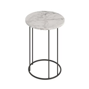 Кофейный столик «Ст128.0», 450450750 мм, цвет МДФ монте белый / металл чёрный муар