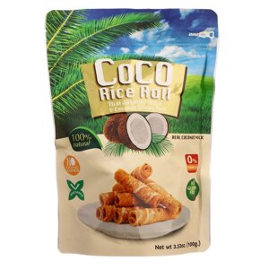 Кокосовые роллы "Kaset" со вкусом кокоса,100 г