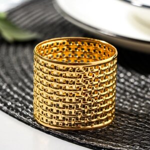 Кольцо для салфетки «Гризоль», 3,53,54 см, цвет золотой