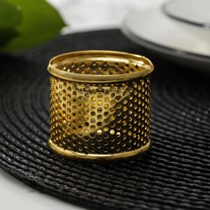 Кольцо для салфетки «Лист», 43,5 см, цвет золотой