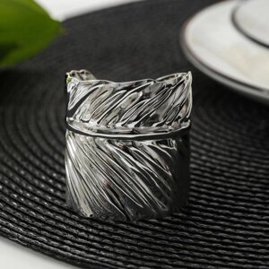 Кольцо для салфетки «Лист», 6,54,55 см, цвет серебряный