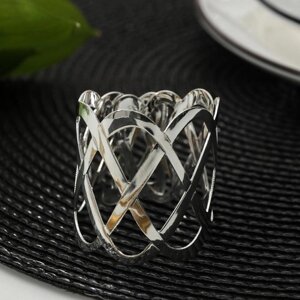 Кольцо для салфетки «Рэн», 4,55 см, цвет серебряный