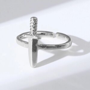 Кольцо «Настроение» кинжал, цвет серебро, безразмерное