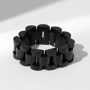 Кольцо «Стальное» механизм, цвет чёрный, 22 размер
