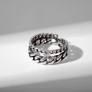 Кольцо «Верёвка» тренд, цвет чернёное серебро, безразмерное