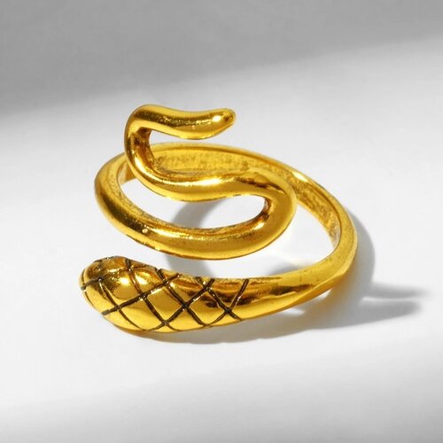 Кольцо «Змейка» маленькая, цвет чернёное золото, безразмерное