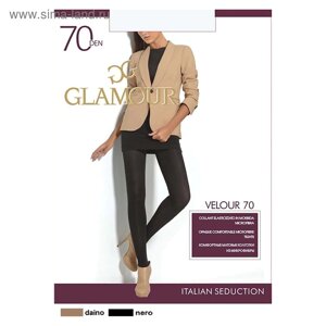 Колготки женские GLAMOUR Velour 70 den, цвет чёрный (nero), размер 4