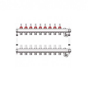 Коллекторная группа STI, 1"х3/4", 9 выходов, с расходомерами, нержавеющая сталь