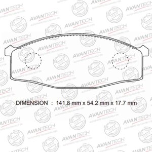 Колодки тормозные дисковые Avantech (противоскрипная пластина в компл.) AV727