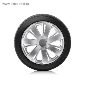 Колпаки колесные Autoprofi R15, PP пластик, регулировочный обод, металлик, 370 мм, 4 шт
