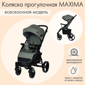 Коляска прогул. MAXIMA (2кол.(20см)2кол.(30см), съемн. бамп.) (INDIGO), оливковый