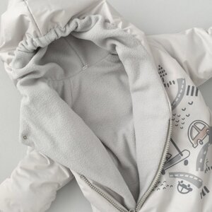Комбинезон детский демисезонный KinDerLitto «Акварель. Собачки», рост 56-62 см, цвет серый