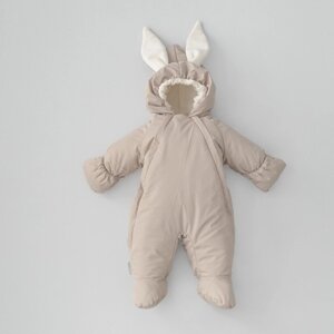 Комбинезон детский демисезонный KinDerLitto «Кроля», рост 62-68 см, цвет капучино