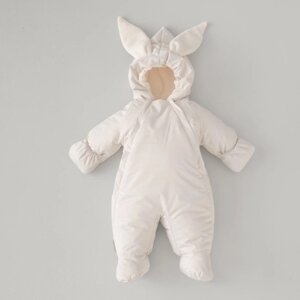 Комбинезон детский демисезонный KinDerLitto «Кроля», рост 62-68 см, цвет светло-бежевый