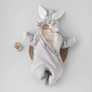 Комбинезон детский демисезонный KinDerLitto «Кроля», рост 68-74 см, цвет серый